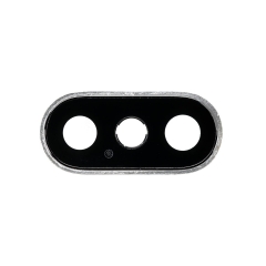 For iPhone Xs/Xs Max Rear Facing Camera Lens with Bezel- Silver