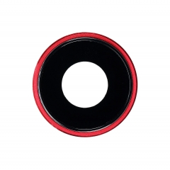 For iPhone XR Rear Facing Camera Lens with Bezel- Red