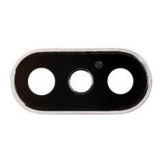 For iPhone X Rear Camera Holder with Lens- Silver