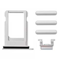 Replacement for iPhone 8 Plus Side Buttons Set with SIM Tray (5pcs/set) - Silver Original