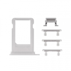 Replacement for iPhone 7 Side Buttons Set with SIM Tray (5pcs/set) - Silver Original