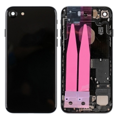 Back Housing With Parts For iPhone 7 (Jet Black) (Original Pull) (Grade A)