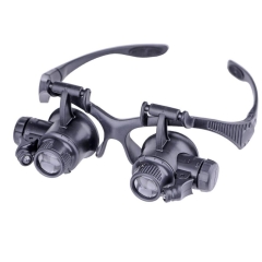 Lens Magnification 10x 15x 20x 25x Glasses Type Watch Repair Magnifier With LED Light #9892GJ
