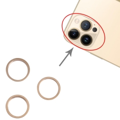 For iPhone 13 Pro/13 Pro Max Back Camera Bezel Ring Only- Gold (3 Pcs/Set)