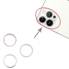 For iPhone 13 Pro/13 Pro Max Back Camera Bezel Ring Only- White (3 Pcs/Set)