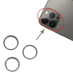 For iPhone 13 Pro/13 Pro Max Back Camera Bezel Ring Only- Black (3 Pcs/Set)