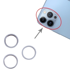 For iPhone 13 Pro/13 Pro Max Back Camera Bezel Ring Only- Blue (3 Pcs/Set)