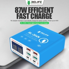 RELIFE RL-304N Multi 6-Ports USB Phone Charger Socket 45W LED Digital Display QC3.0 Desktop Fasting Charging Station