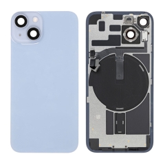 For iPhone 14 Plus Back Cover Glass With Small Parts - Blue