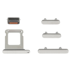 For iPhone 14 Pro SIM Card Tray + Side Keys- Silver
