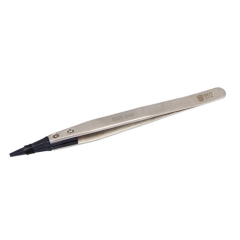 BST-242 ESD Safe Flat Rubber Tips Straight Tweezers