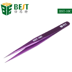 BST-10C Color Coated Stainless Steel Anti-magnetic Tweezer