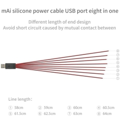 Qianli Mai Silicone Power Cable USB Port 8 in 1