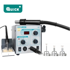 Quick 706W+ 580W LED Digital Display 2 In 1 Hot Air SMD Rework Station Soldering Station Iron Heat Gun Kit