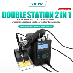 Quick 8586D+ 2 In 1 LCD digital ESD Hot Air Gun Soldering Station