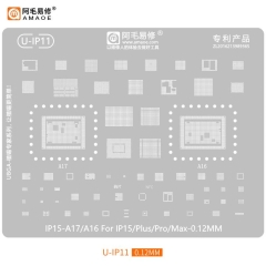 Amaoe U-IP11 0.12MM CPU Rework Repair BGA Reballing Stencil for iPhone 15 Series