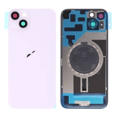Back Glass Cover w/ Camera Lens Plus Magnet For iPhone 14 Plus- Purple