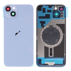 Back Glass Cover w/ Camera Lens Plus Magnet For iPhone 14 Plus- Blue