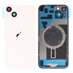 Back Glass Cover w/ Camera Lens Plus Magnet For iPhone 14 Plus- Starlight