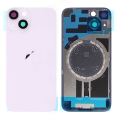 Back Glass Cover w/ Camera Lens Plus Magnet For iPhone 14- Purple