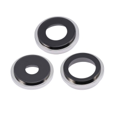 Rear Camera Lens w/ Rings For iPhone 14 Pro/ 14 Pro Max (Silver) (Premium)