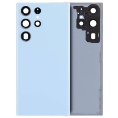 For Samsung Galaxy S23 Ultra SM-S918 Back Cover With Camera Lens & Adhesive- Sky Blue