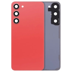 For Samsung Galaxy S23 Plus SM-S916 Back Cover With Adhesive & Camera Lens- Orange (No Logo)
