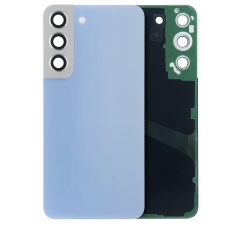 For Samsung Galaxy S22 SM-S901 Back Cover Glass With Camera Lens (No Logo)- Sky Blue