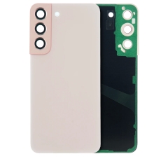 For Samsung Galaxy S22 SM-S901 Back Cover Glass With Camera Lens (No Logo)- Pink Gold