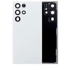 For Samsung Galaxy S22 Ultra SM-S908 Back Cover Glass With Camera Lens (No Logo)- White