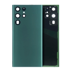 For Samsung Galaxy S22 Ultra SM-S908 Back Cover Glass With Camera Lens (No Logo)- Green