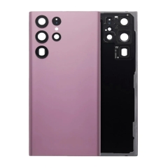 For Samsung Galaxy S22 Ultra SM-S908 Back Cover Glass With Camera Lens (No Logo)- Burgandy