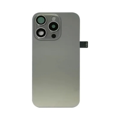 Back Glass w/ Camera Lens / Steel Plate / Wireless NFC Charging MagSafe Magnet / Flashlight Flex for iPhone 15 Pro - Natural Titanium