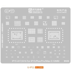 Amaoe 0.12mm BGA Reballing Stencil Set for iPhone 6 to 15 Pro Max Apple A8 to A17