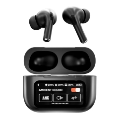 A9 Pro Black ANC/ENC Bluetooth 5.4 Wireless Headphones With Intelligent Display
