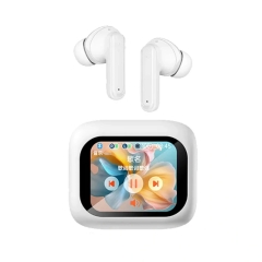 M6 White ANC/ENC Bluetooth 5.4 Wireless Headphones With Intelligent Display