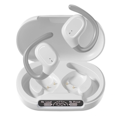 S200 White Bluetooth 5.4 TWS Wireless Headphones With LED Power Display