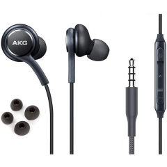 AKG Black Earbuds Stereo Headphones For Samsung Galaxy S10 Cable 3.5mm Jack