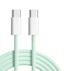 OEM 1m USB-C To C Braided Charge Cable For IPhone 15 Series (Green)