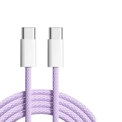 OEM 1m USB-C To C Braided Charge Cable For IPhone 15 Series (Purple)