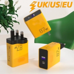 87W Fast Charging Adapter - Yellow