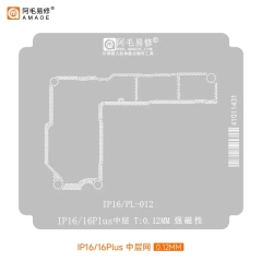 Amaoe 0.12mm Middle Layer BGA Reballing Stencil for iPhone 16/16 Plus