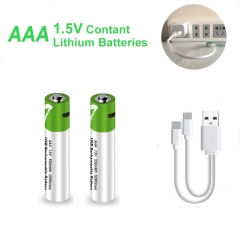 1.5V Type-C No.7 triple A lithium ion USB Rechargeable AAA Battery (2pcs/pack)