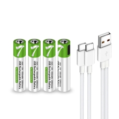 1.5V Type-C No.7 triple A lithium ion USB Rechargeable AAA Battery (4pcs/pack)