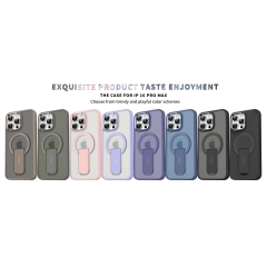 Acrylic Hybrid TPU MagSafe Holder Case For IPhone 16/16Plus/16Pro/16ProMax