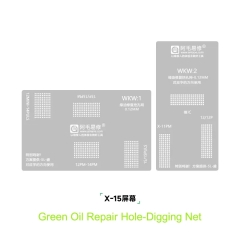 AMAOE iPhone X-15 Pro Max Screen IC Green Oil Digging Hole Stencil
