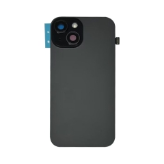 Back Glass w/ Camera Lens / Steel Plate / Wireless NFC Charging MagSafe Magnet / Flashlight Flex for iPhone 15 -Black