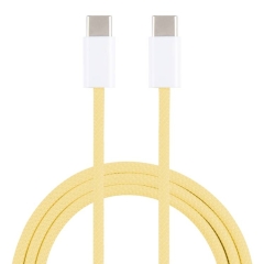OEM 1m USB-C To C Braided Charge Cable For IPhone 15 Series (Yellow)