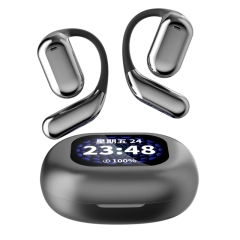 Q16 Pro Gray OWS Bluetooth 5.4 Wireless Headphones With Intelligent Display