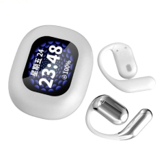 Q16 Pro Silver OWS Bluetooth 5.4 Wireless Headphones With Intelligent Display